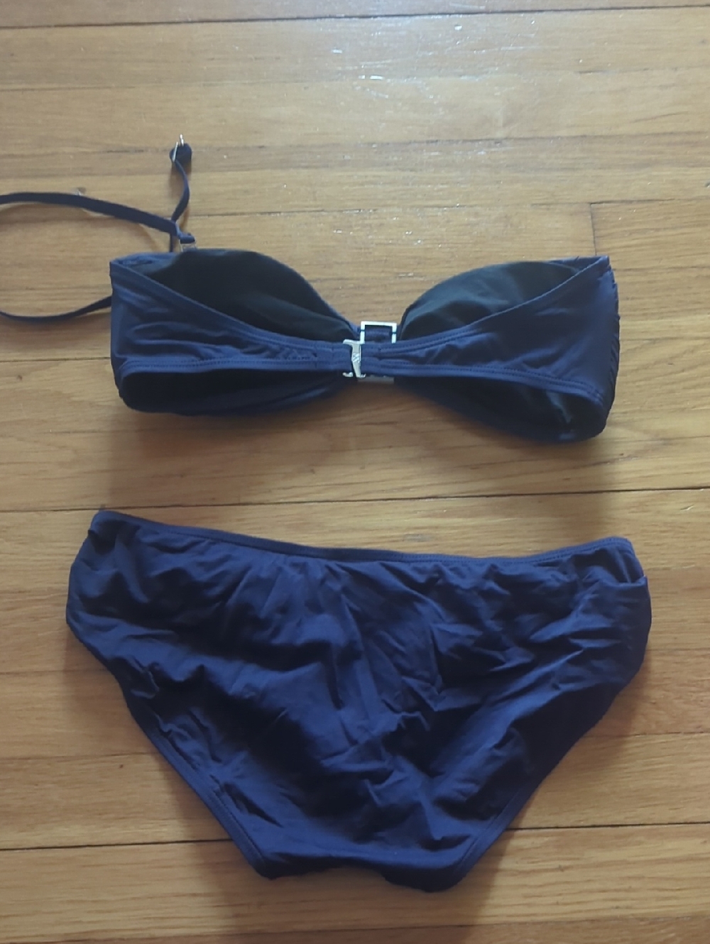 MICHAEL Michael Kors Navy Bandeau Bikini with Silver Hardware - Picture 4 of 7